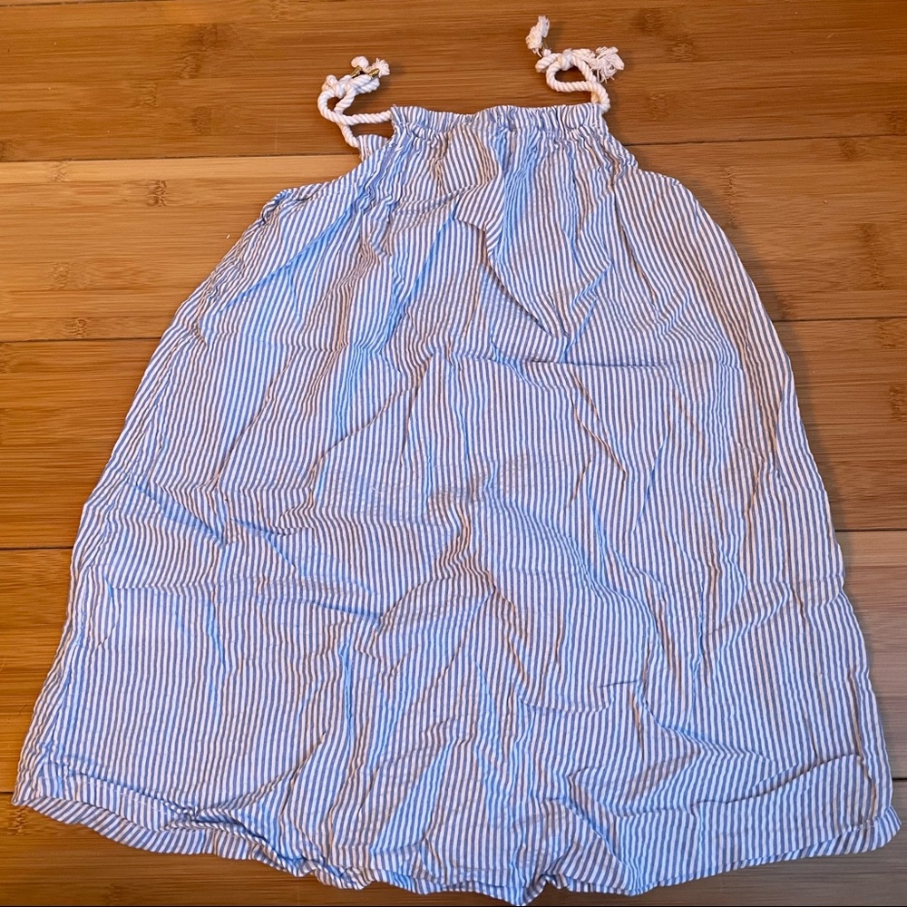 HM gingham blue stripe girls dress sz 4/5